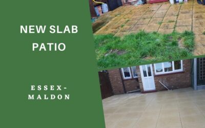 Brand new slab patio completed in Maldon Essex